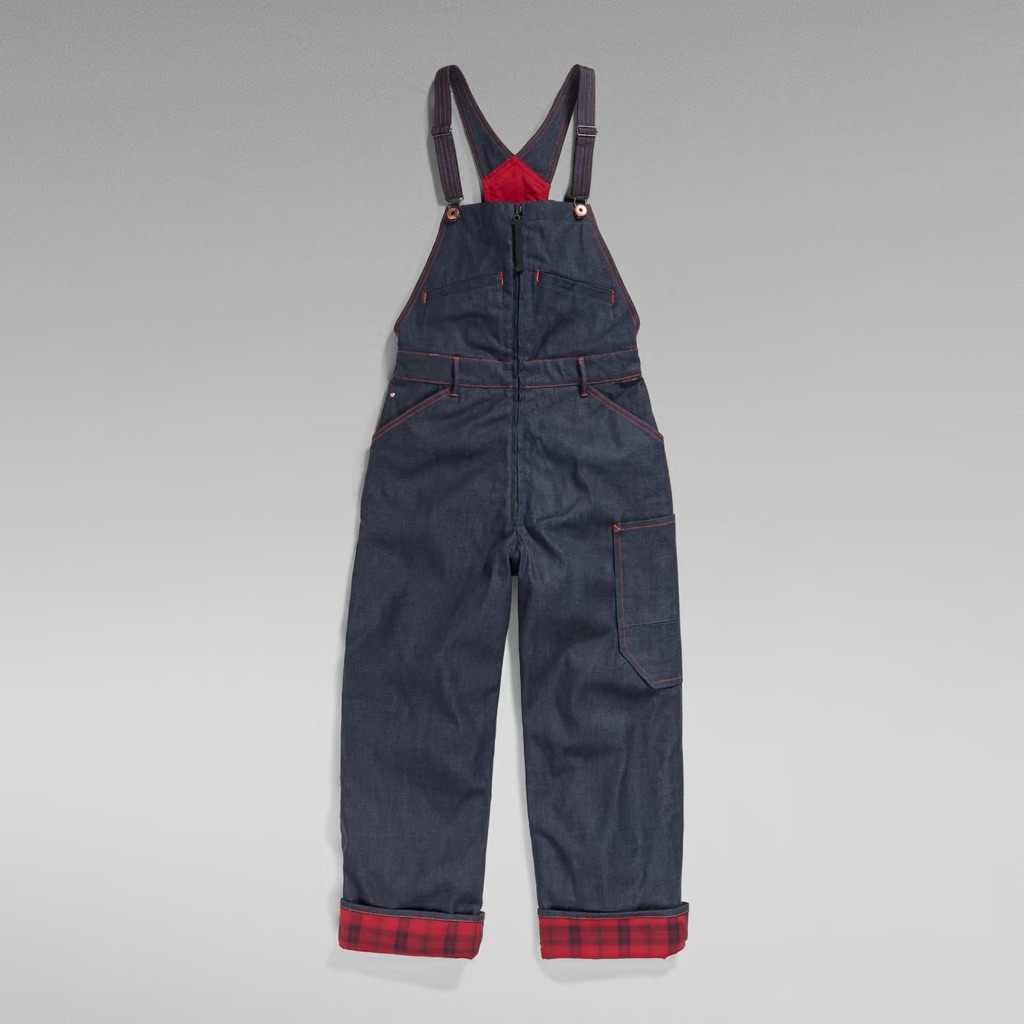 G-Star Raw E Lined Bib Overall Dark Blue New With Tags | S But Best Fits M